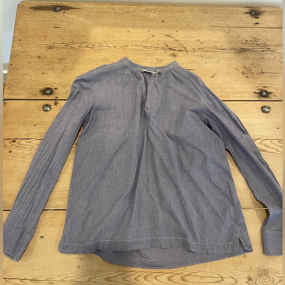 Toast Blue Checkered Blouse